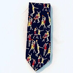 Alynn Neckwear 100% silk tie "Slam Dunk" basketball mens Unisex sports office